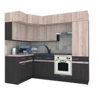 Bucatarie de Colt BIG GENA NEW DR. 140-250, Wenge / Stejar Sonoma